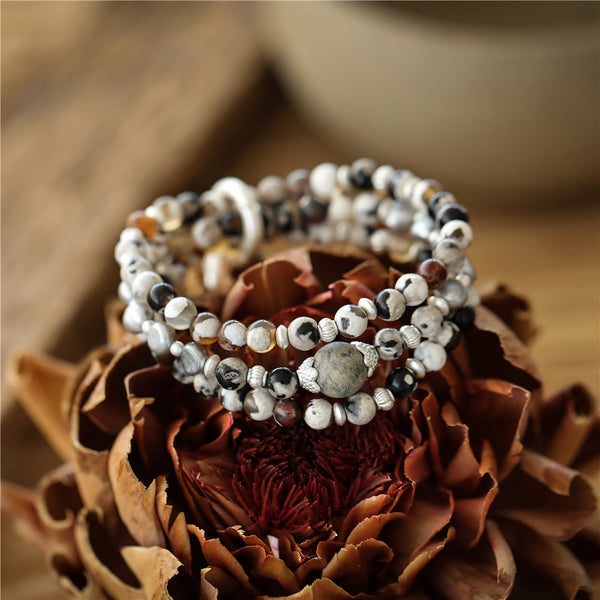 Armband - grauer Achat